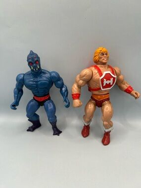 1984 Vintage MOTU He-Man Thunder Punch & VINTAGE WEBSTOR Action FIGURES Lot of 2